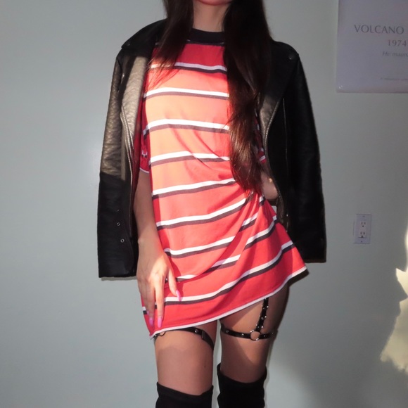 PrettyLittleThing Dresses & Skirts - ( SOLD ❗️)  Striped Oversized T-shirt Dress